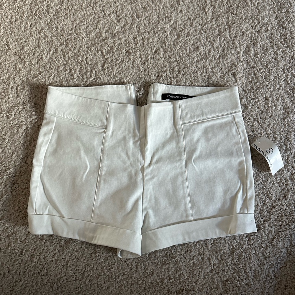 Cream High Waist Women's Shorts